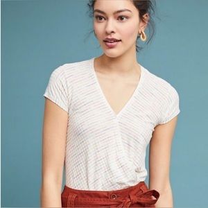 Maeve short sleeve wrap top by Anthropologie
